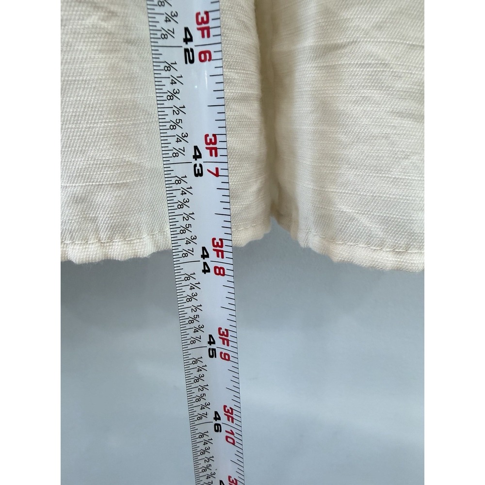 & Merci Ivory Tiered Shirt Dress Medium Boho Button Front Maxi Lined Pockets - Picture 9 of 9